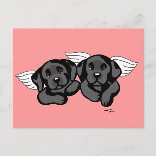 Black Labrador Angels (Rainbow Bridge) Postkarte (Vorderseite)
