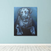 Black Labrador Art Print English Retriever Print Leinwanddruck (Insitu (Holzboden))