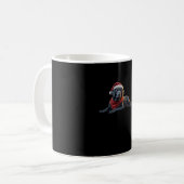 Black Labrador at Christmas in Santa Hat and Scarf Kaffeetasse (Vorderseite Links)