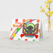 Black Labrador Balloon Birthday Card (Fenster) Karte (Gelbe Blume)