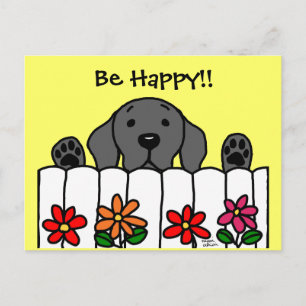Black Labrador beobachtet Sie Postkarte