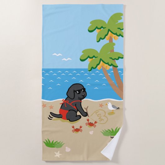 Black Labrador Bikini Strandtuch (Vorderseite)