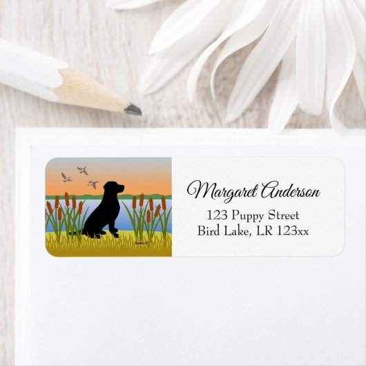 Black Labrador Bird Dog Sunset (Insitu)