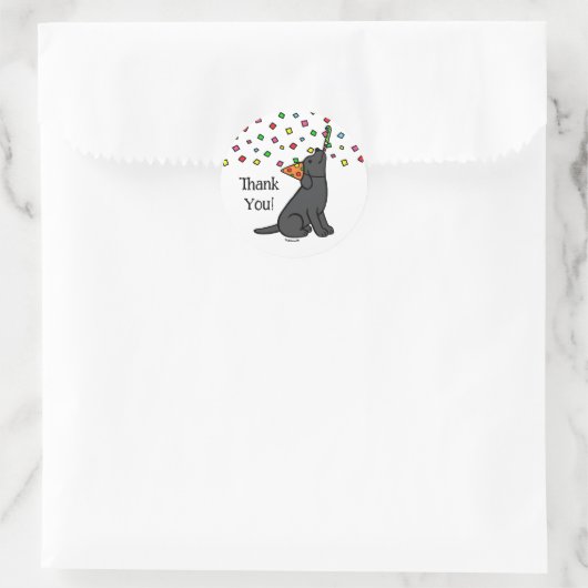 Black Labrador Birthday Party Confetti Runder Aufkleber (Tasche)