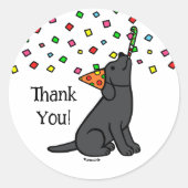 Black Labrador Birthday Party Confetti Runder Aufkleber (Vorderseite)