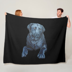 Black Labrador Blanket Hund Art Fleece Blanken