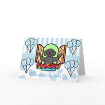 Black Labrador Blue New Baby Boy Gratulation