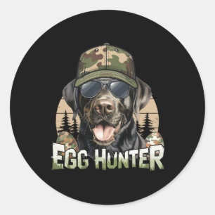 Black Labrador Camouflage Cap Egg Jäger Vintag Ost Runder Aufkleber