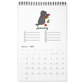 Black Labrador Cartoon Geburtstagskalender Kalender (Jan 2027)