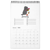 Black Labrador Cartoon Geburtstagskalender Kalender (Jan 2026)