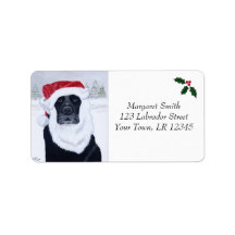 Black Labrador Christmas Address Labels