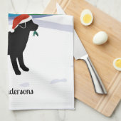 Black Labrador Christmas Evergreen Weihnachtsmannm Geschirrtuch (Viertel Falte)