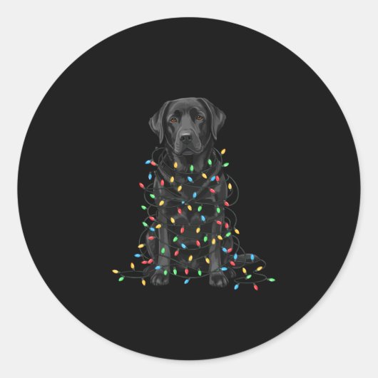 Black Labrador Christmas I'm Fine Everything Is Fi Runder Aufkleber (Vorderseite)