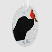 Black Labrador Christmas Kardinal - Niedlicher Hun Ornament (Vorderseite)