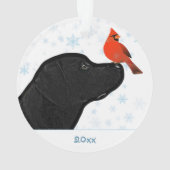 Black Labrador Christmas Kardinal - Niedlicher Hun Ornament (Rückseite)