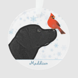 Black Labrador Christmas Kardinal - Niedlicher Hun Ornament