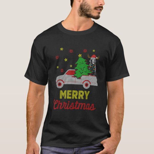 Black Labrador Christmas Merry Pet Dog Lover T-Shirt (Vorderseite)