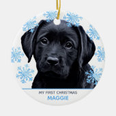 Black Labrador Christmas Niedlich Pet Puppy Dog Keramik Ornament (Vorne)