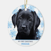 Black Labrador Christmas Niedlich Pet Puppy Dog Keramik Ornament (Links)