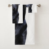 Black Labrador Christmas Niedlich Santa Dog Badhandtuch Set (Insitu)