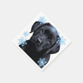 Black Labrador Christmas - Niedlicher Hund Welpe B Serviette (Ecke)