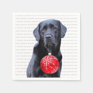 Black Labrador Christmas - Niedlicher Hundewelpen Serviette