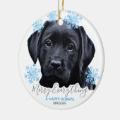 Black Labrador Christmas - Niedliches Welppy Black Keramik Ornament (Links)