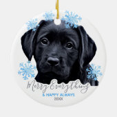 Black Labrador Christmas - Niedliches Welppy Black Keramik Ornament (Hinten)