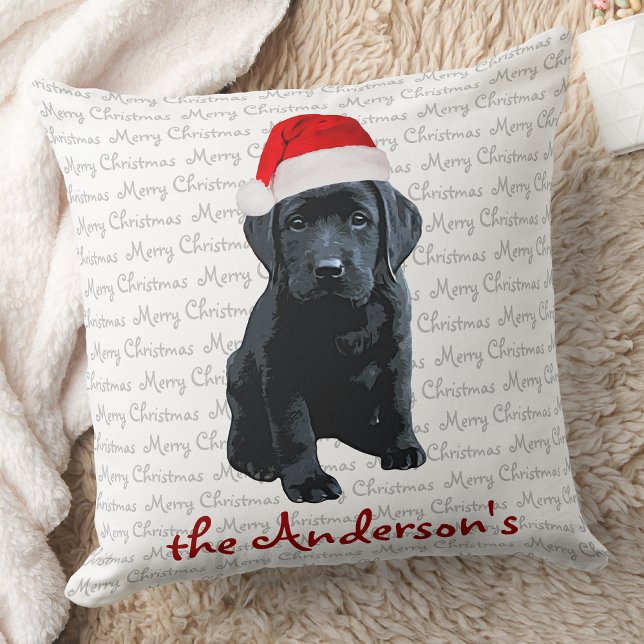 Black Labrador Christmas Puppy Kissen (Von Creator hochgeladen)
