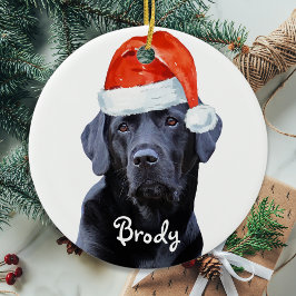 Black Labrador Christmas Santa Dog Labrador Keramik Ornament