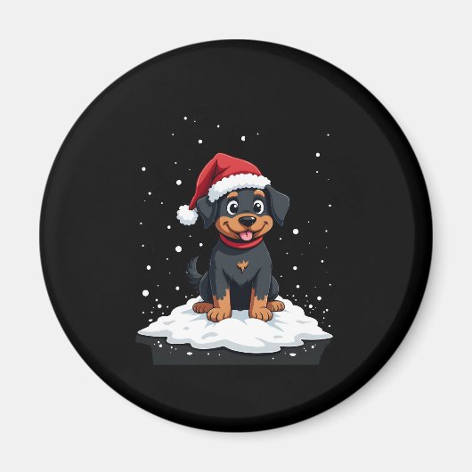 Black Labrador Christmas Santa Hat Xmas Pajama T-S Magnet (Vorne)