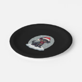 Black Labrador Christmas Santa Hat Xmas Pajama T-S Pappteller (Schrägansicht)