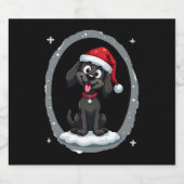 Black Labrador Christmas Santa Hat Xmas Pajama T-S Schaumweinetikett (Einzelnes Label)