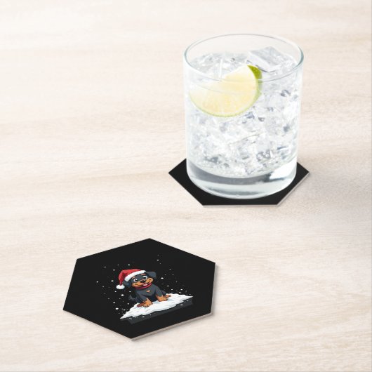 Black Labrador Christmas Santa Hat Xmas Pajama T-S Untersetzer (Vor Ort)