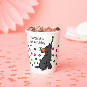 Black Labrador Confetti Geburtstagsparty Pappbecher