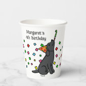 Black Labrador Confetti Geburtstagsparty Pappbecher (Rückseite)