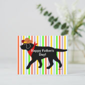 Black Labrador Cowboy Cartoon Postkarte (Stehend Vorderseite)