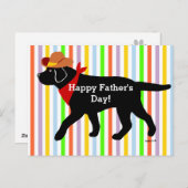 Black Labrador Cowboy Cartoon Postkarte (Vorne/Hinten)