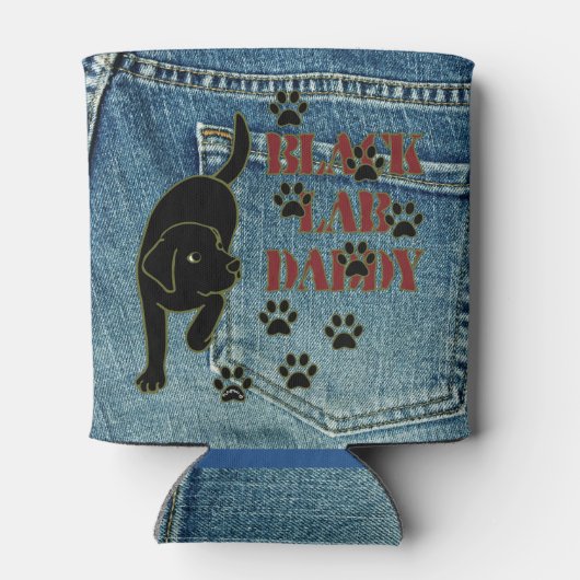 Black Labrador Daddy Can Cooler Dosenkühler (Rückseite)
