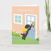 Black Labrador Daffodils Spring Danke Karte (Vorderseite)