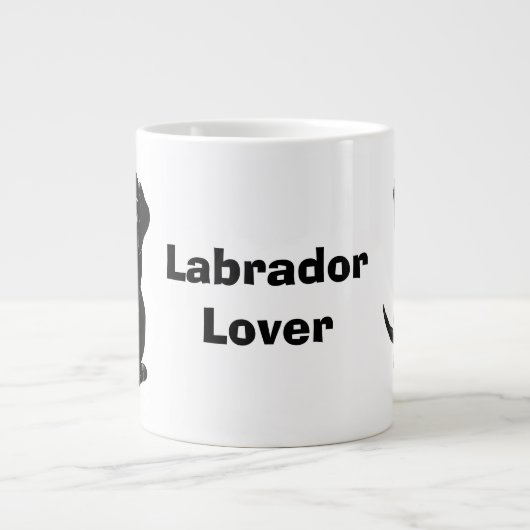 Black Labrador Design Jumbo-Tasse (Vorderseite)