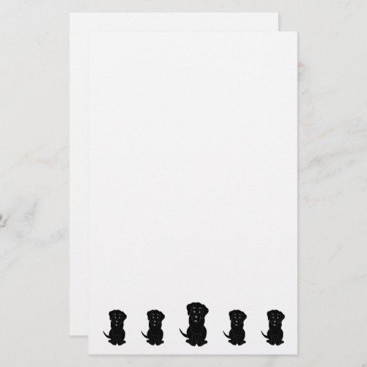 Black Labrador Dog Design Briefpapier (Vorne/Hinten)