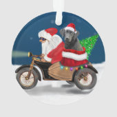 Black Labrador Dog Weihnachtsmann Ornament (Rückseite)