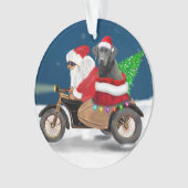 Black Labrador Dog Weihnachtsmann Ornament (Vorderseite)