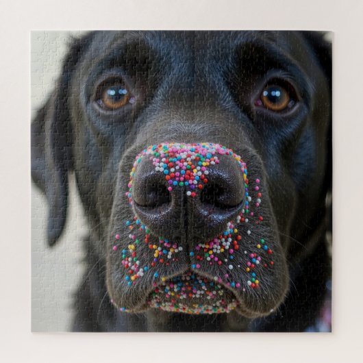 Black Labrador Dog With Sprinkles Puzzle (Vertikal)