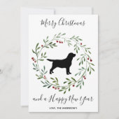 Black Labrador Elegant Dog Frohe Weihnachten (Vorderseite)