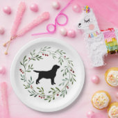 Black Labrador Elegant Dog Retriever Weihnachten Pappteller (Party)