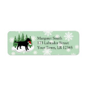 Black Labrador Evergreen Snowflakes Rücksendeadres (Vorne)