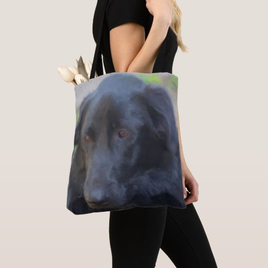 Black Labrador expressive Eyes Hunde Kunst Tasche (Von Nahem)