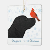 Black Labrador First Christmas Puppy Cute Dog Keramikornament (Links)
